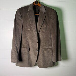 Ralph- Ralph Lauren Brown Velour Textured Blazer Size 42R Fully Lined 2 Button